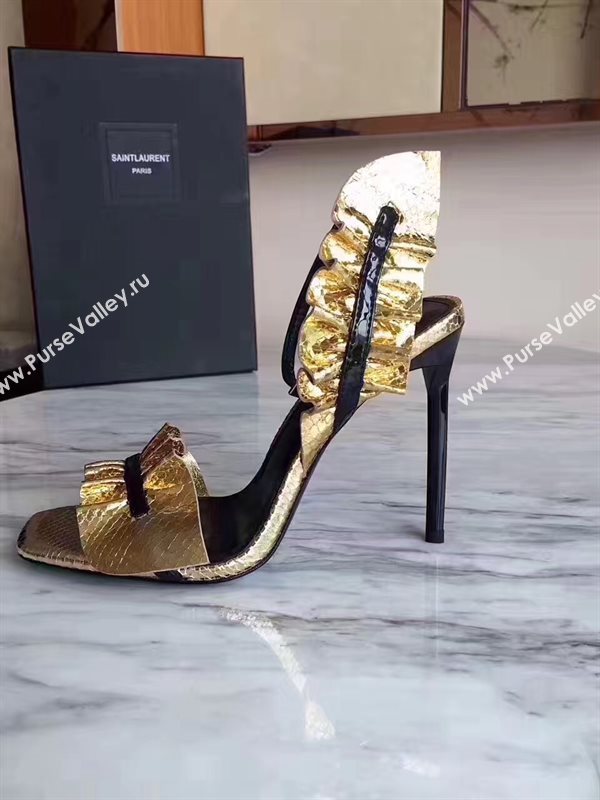 YSL heels gold sandals shoes 4070