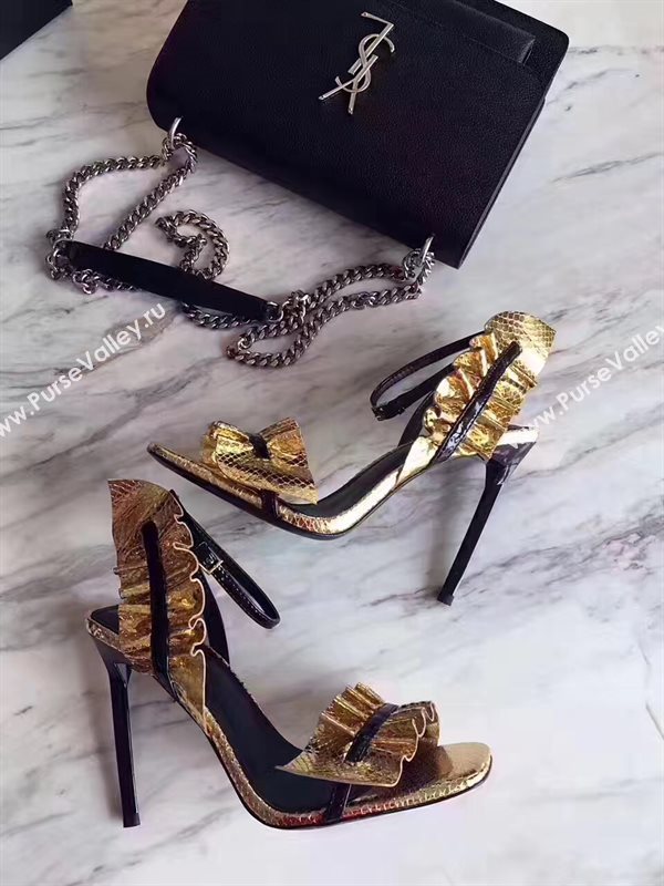 YSL heels gold sandals shoes 4070