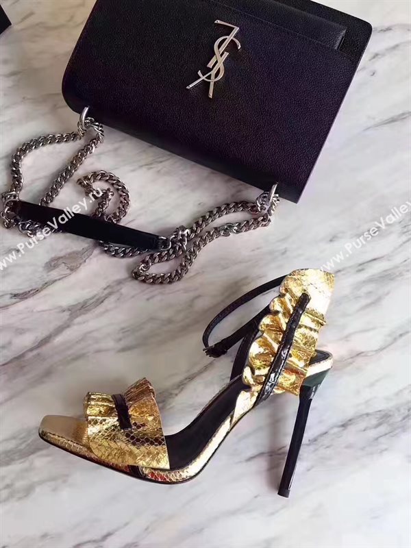 YSL heels gold sandals shoes 4070