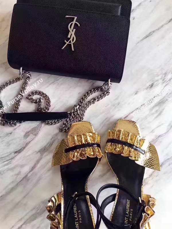 YSL heels gold sandals shoes 4070