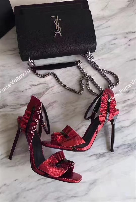 YSL heels wine sandals shoes 4071