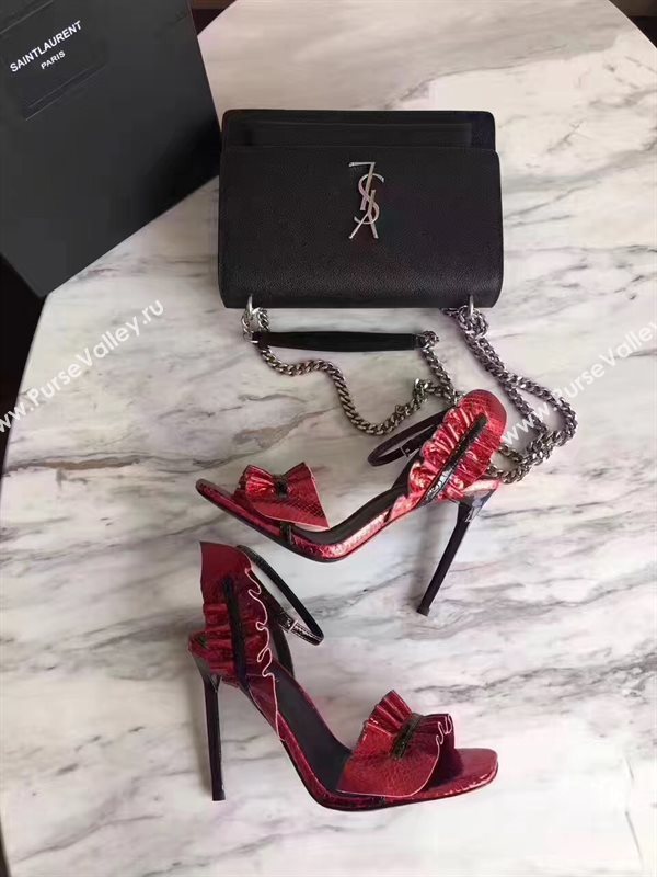 YSL heels wine sandals shoes 4071