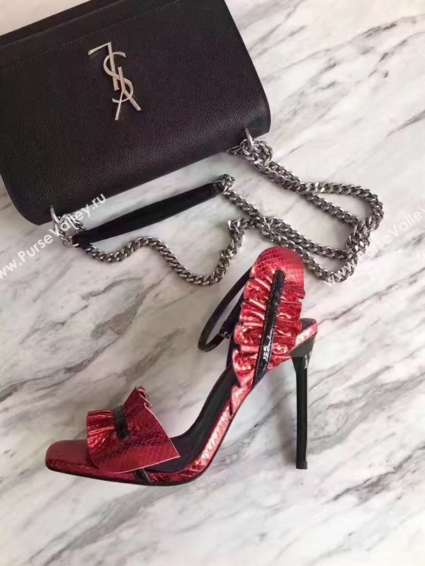 YSL heels wine sandals shoes 4071