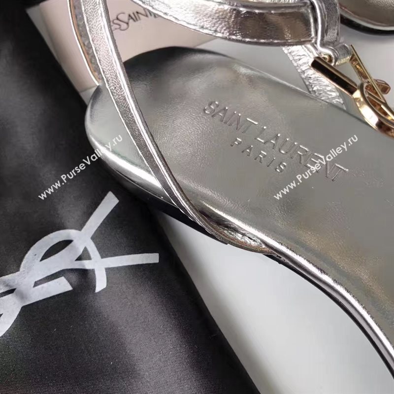 YSL flats silver sandals shoes 4073