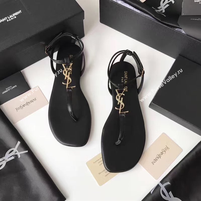 YSL flats black sandals shoes 4074