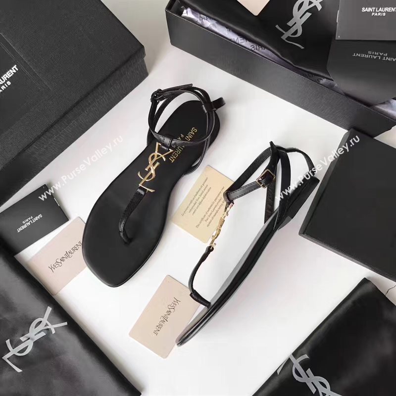 YSL flats black sandals shoes 4074