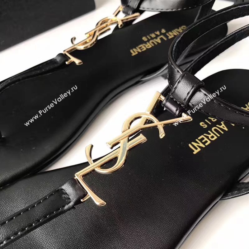 YSL flats black sandals shoes 4074