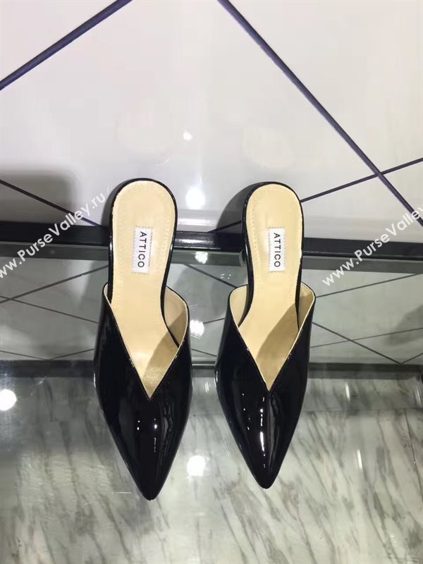 Attico heels sandals black paint shoes 4084