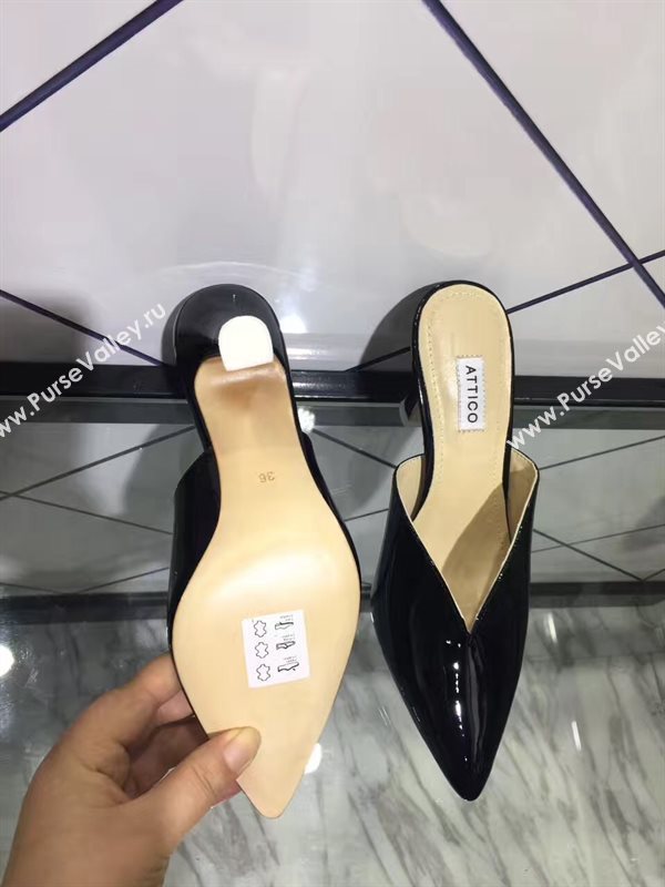 Attico heels sandals black paint shoes 4084