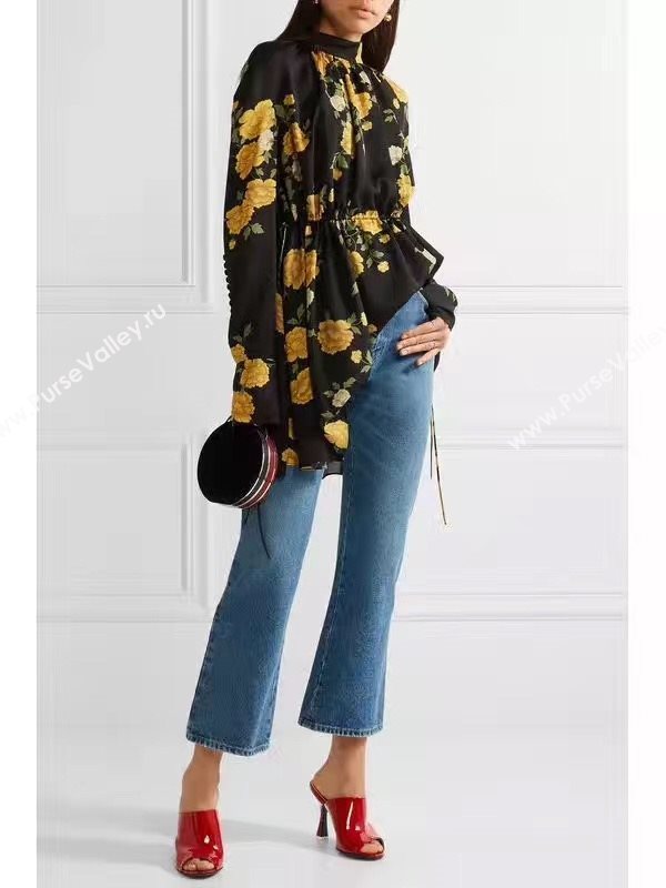 Attico heels sandals black paint shoes 4084