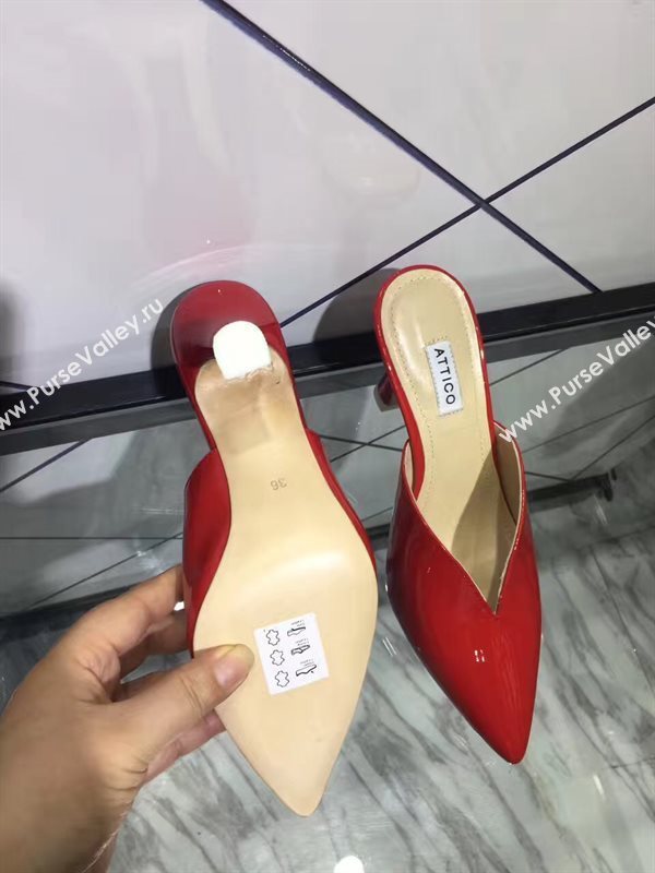 Attico heels sandals red paint shoes 4086