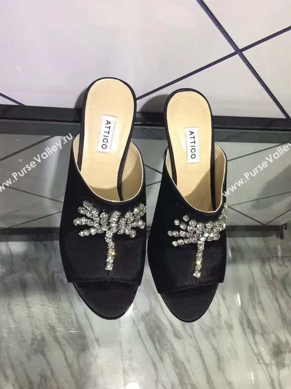 Attico heels black sandals shoes 4087
