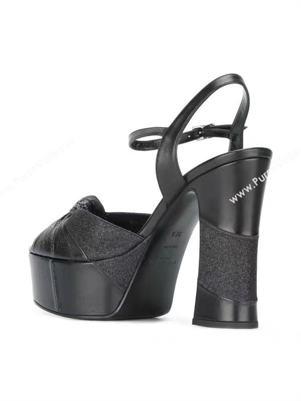 YSL heels black sandals shoes 4092