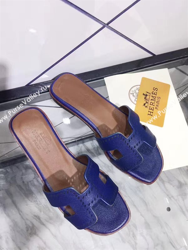 Hermes slipper navy sandals shoes 4099