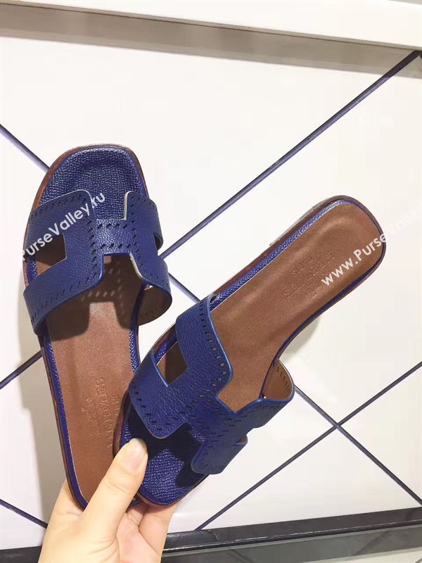 Hermes slipper navy sandals shoes 4099