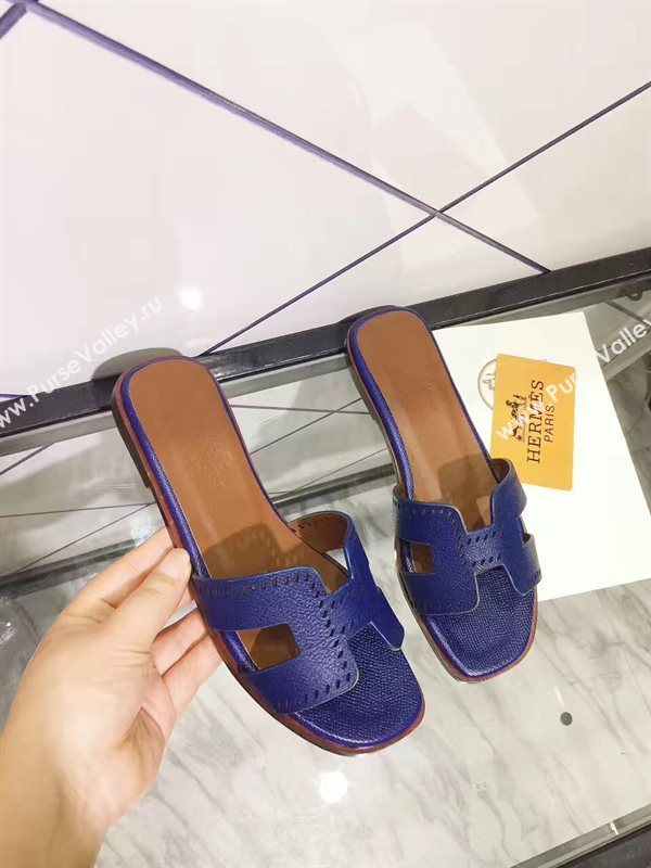 Hermes slipper navy sandals shoes 4099