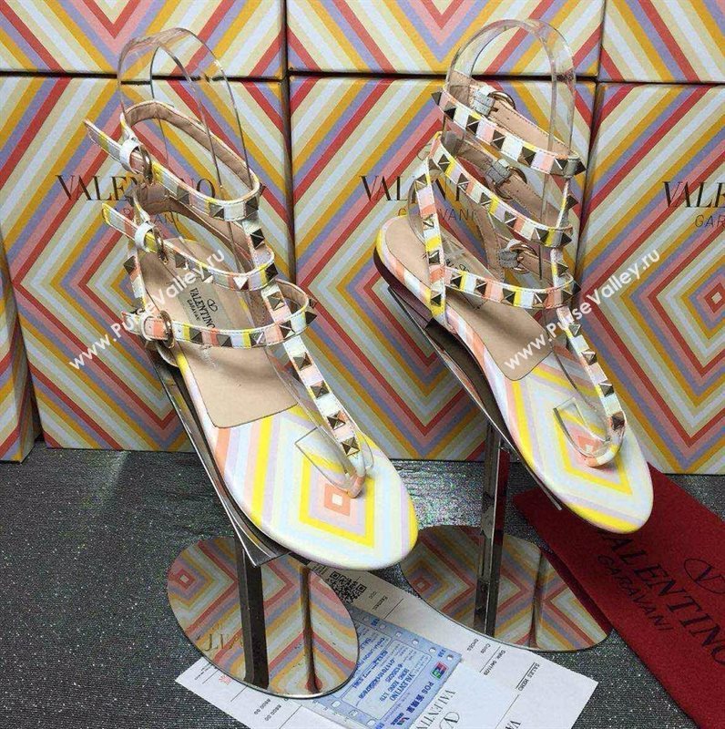 Valentino sandals flats rainbow stud shoes 4002