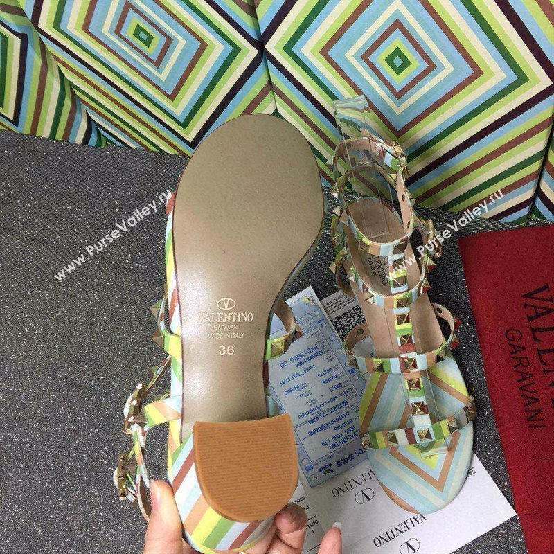 Valentino rainbow sandals stud heels shoes 4003