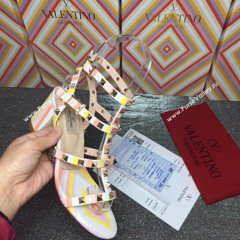 Valentino sandals heels rainbow stud shoes 4004