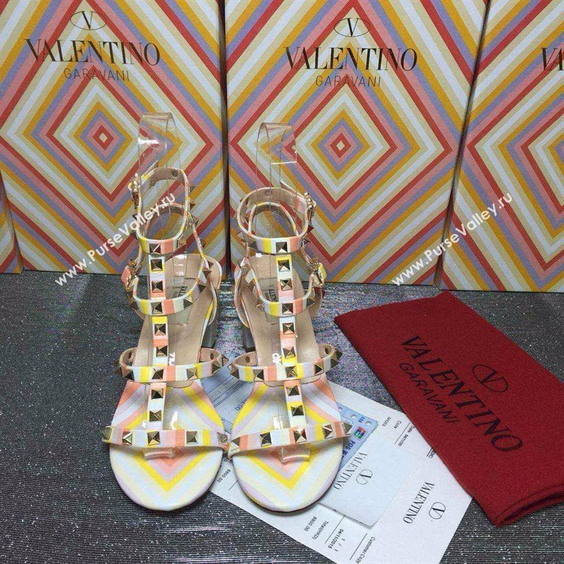 Valentino sandals heels rainbow stud shoes 4004