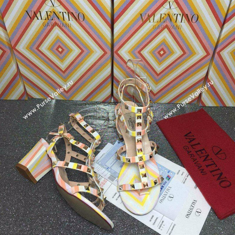 Valentino sandals heels rainbow stud shoes 4004