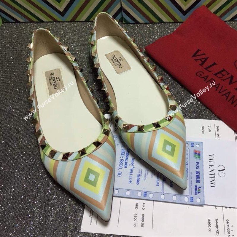 Valentino sandals flats rainbow stud shoes 4005