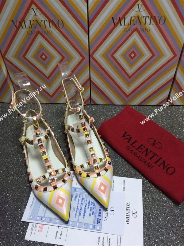 Valentino tribute rainbow sandals stud flats shoes 4007