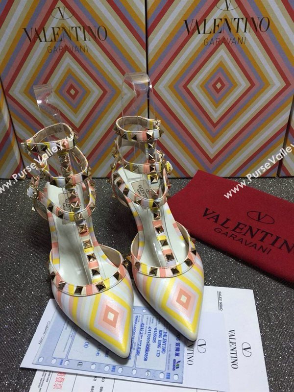 Valentino rainbow tribute sandals stud heels shoes 4010