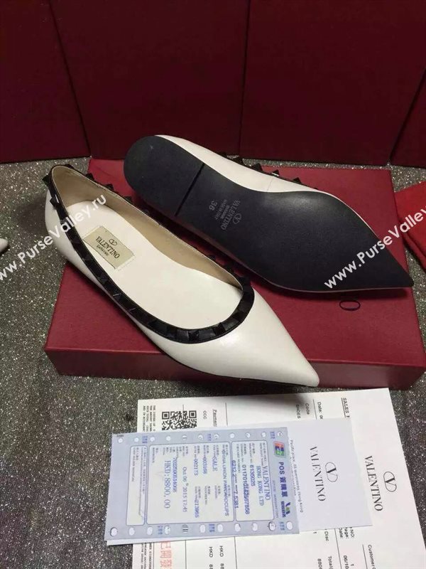 Valentino cream sandals stud flats shoes 4018