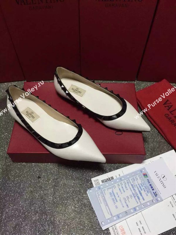 Valentino cream sandals stud flats shoes 4018