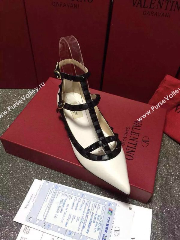 Valentino sandals flats stud cream black v shoes 4020