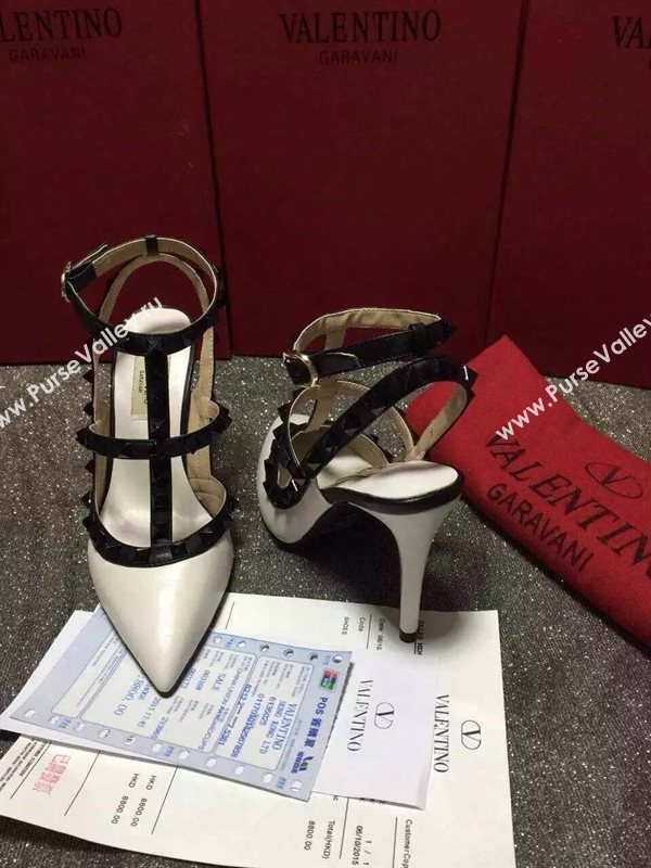 Valentino sandals heels stud cream black v shoes 4024