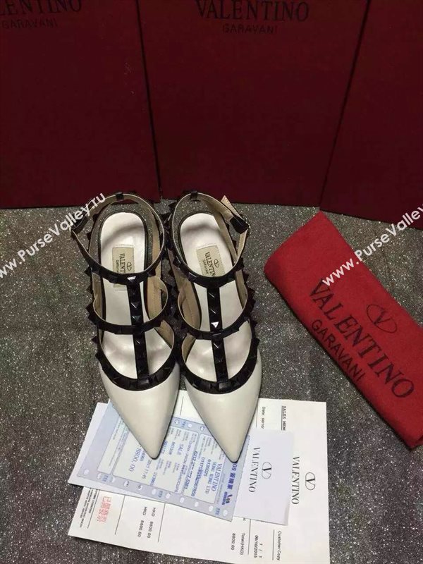 Valentino sandals heels stud cream black v shoes 4024