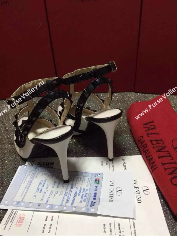 Valentino sandals heels stud cream black v shoes 4024