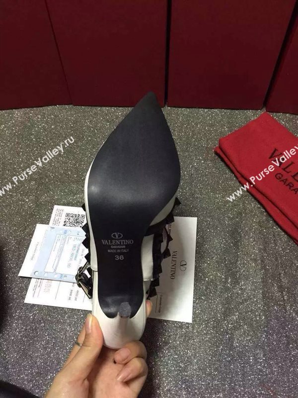 Valentino sandals heels stud cream black v shoes 4024