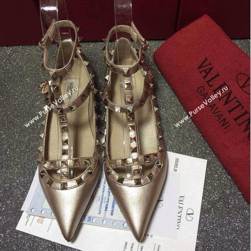 Valentino sandals flats stud tan dark shoes 4026