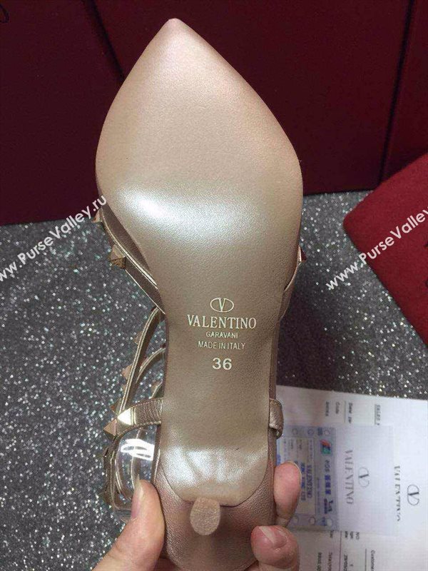 Valentino sandals heels stud coffee dark shoes 4027