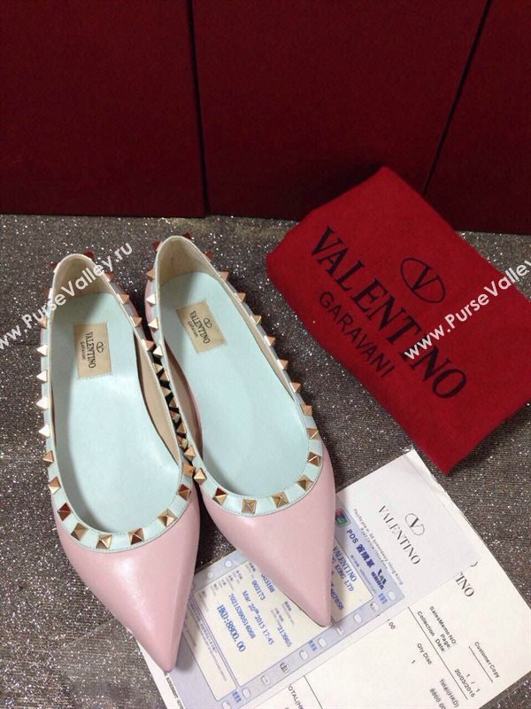 Valentino sandals flats stud baby sky pink shoes 4030