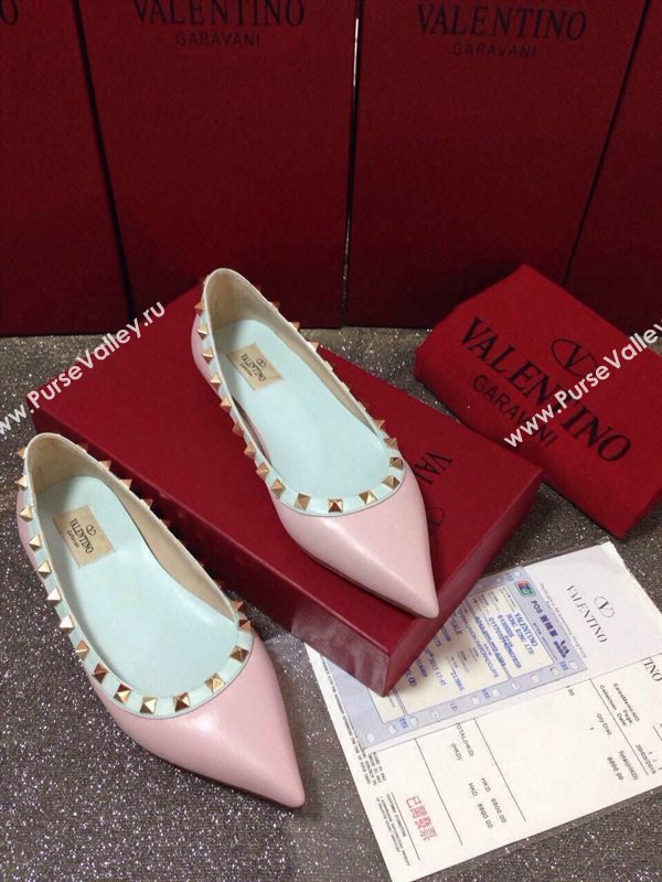 Valentino sandals flats stud baby sky pink shoes 4030