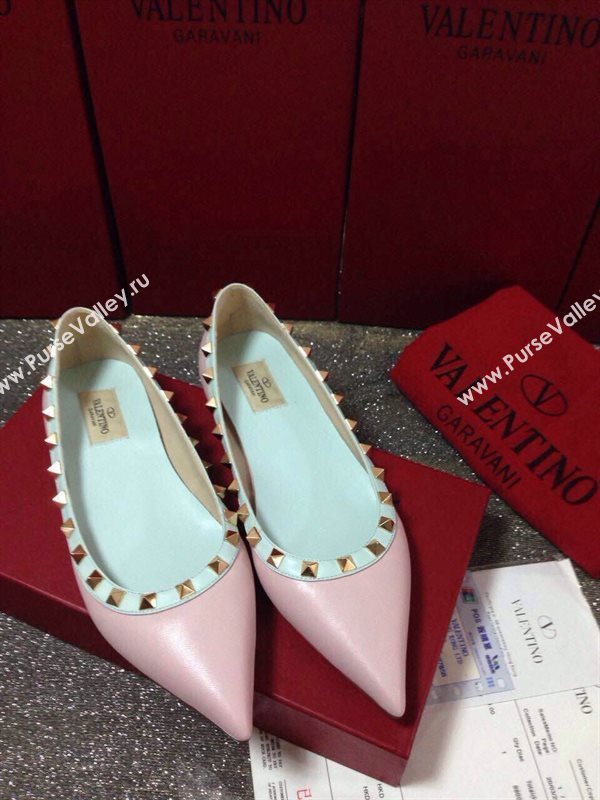 Valentino sandals flats stud baby sky pink shoes 4030