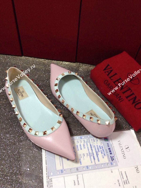 Valentino sandals flats stud baby sky pink shoes 4030