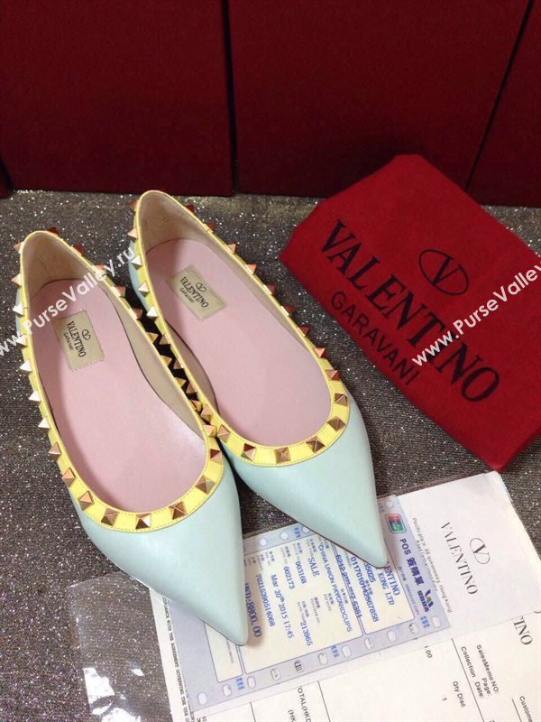 Valentino sandals flats stud baby sky pink shoes 4030