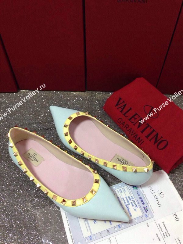 Valentino sandals flats stud baby sky pink shoes 4030