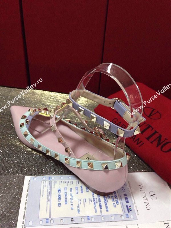 Valentino baby pink sandals stud flats shoes 4031