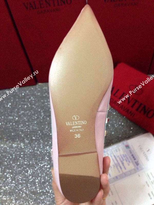 Valentino baby pink sandals stud flats shoes 4031
