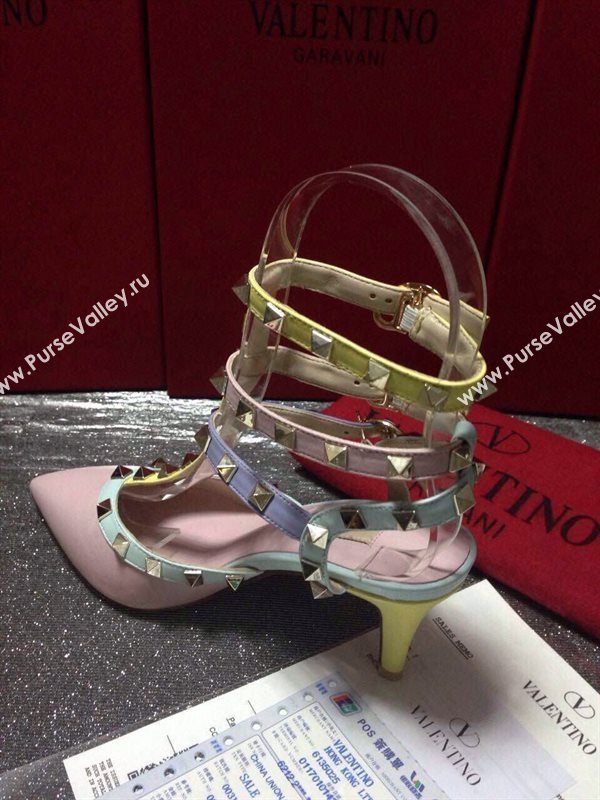 Valentino pink sandals stud heels shoes 4032