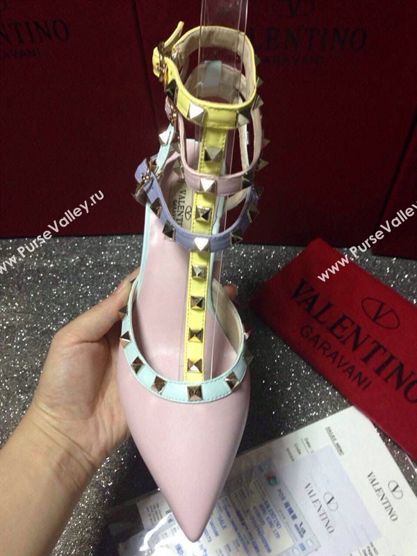Valentino pink sandals stud heels shoes 4032