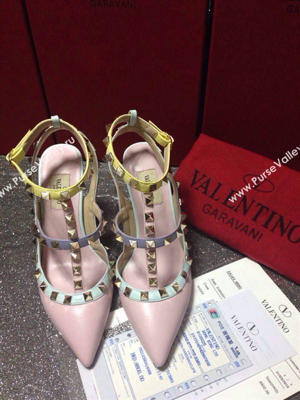 Valentino sandals heels pink stud shoes 4033