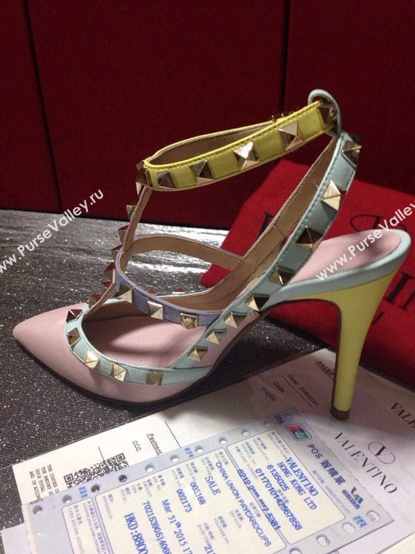 Valentino sandals heels pink stud shoes 4033