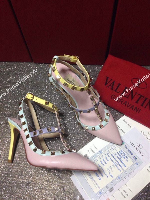 Valentino sandals heels pink stud shoes 4033